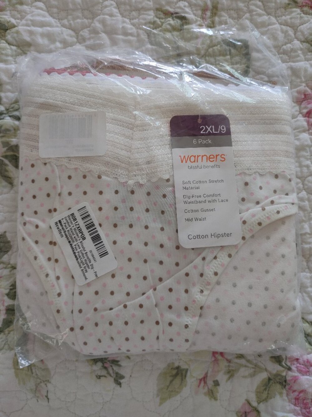 Warners 6 Pack Hipster Panties - SZ 2XL